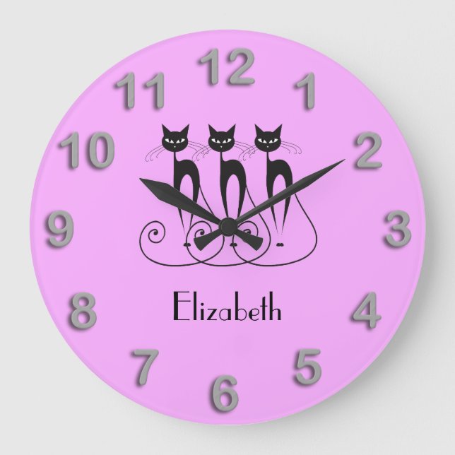 Relógio Grande Gato-preto, uma tripla engraçada (Frente)