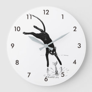 Relógio Grande Gato saltando para o Pond, Alexandre Steinlen