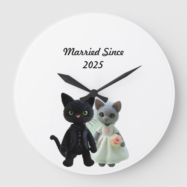 Relógio Grande Gatos Casados 2025 (Frente)