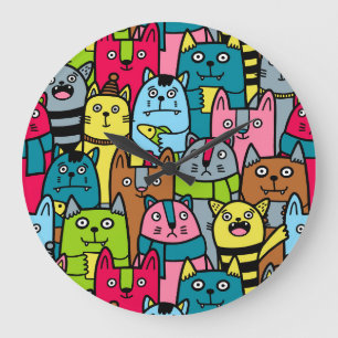 Relógio Grande Gatos e gatinhos