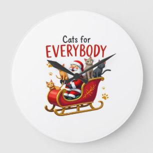Relógio Grande Gatos Para Todos Gato Natal Natal Feio Camisa