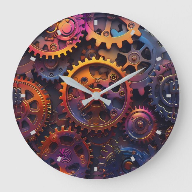Relógio Grande Gears Wall Clock (Frente)