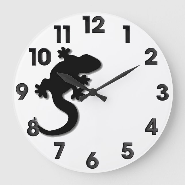 Relógio Grande Gecko Preto (Frente)