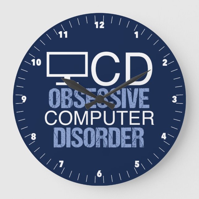 Relógio Grande Geek Engraçado de Ciência da Computação (Frente)