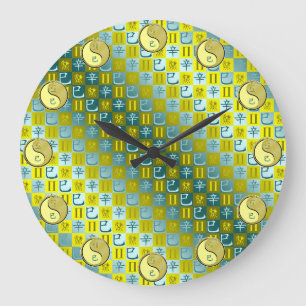 Relógio Grande Gêmeos & Cobra de Metal