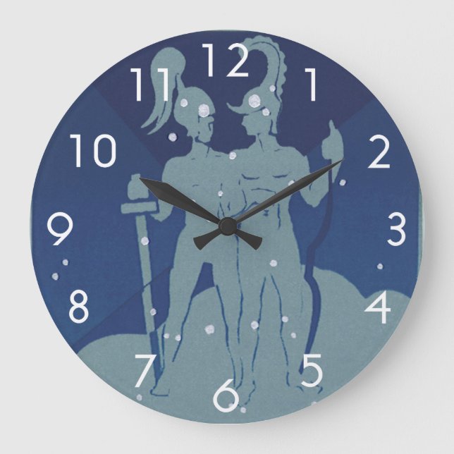 Relógio Grande Gemini Constelação Gêmea Vintage Astrologia Zodiac (Frente)
