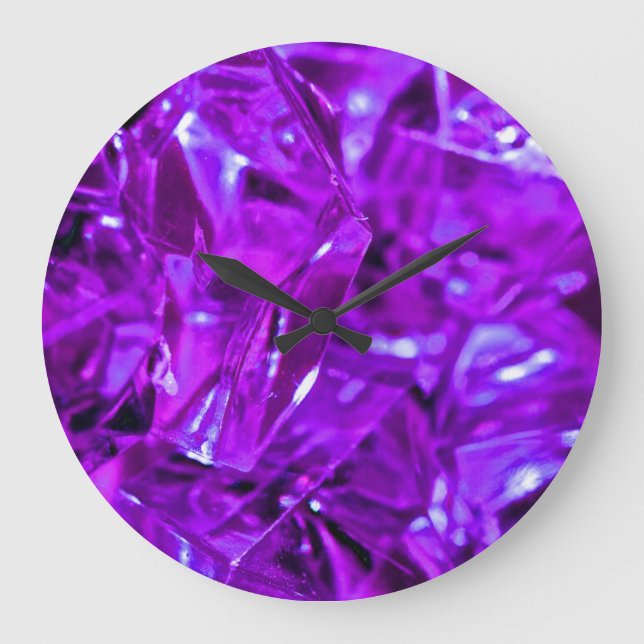 Relógio Grande Gemstone Purple Crystal Ametyst (Frente)
