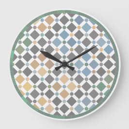 Relógio Grande Geometric Diamond Pattern Wall Clock – Modern Alha