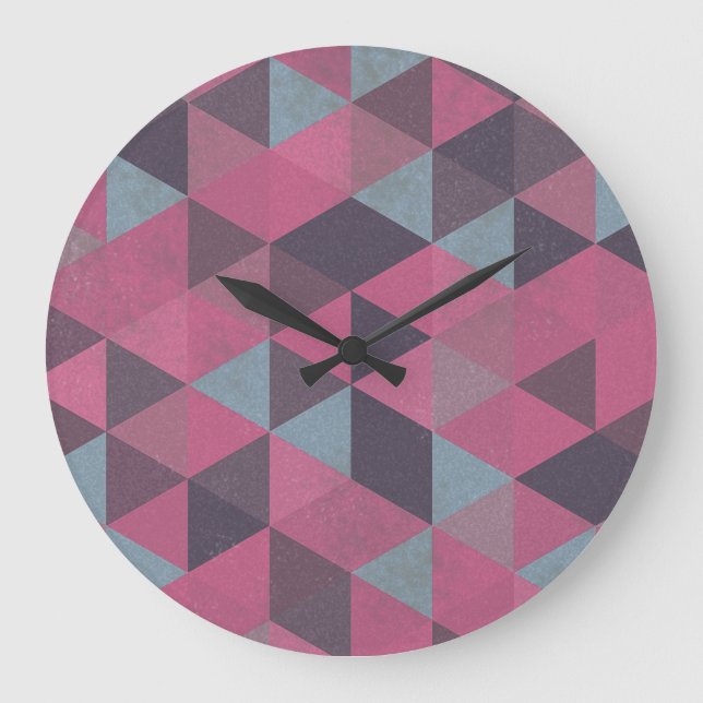 Relógio Grande Geometric Pink (Frente)