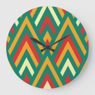 Relógio Grande Geométrico Decorativo: Abstrato Vintage sem costur