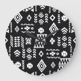 Relógio Grande Geométrico tribal: fundo sem costura na moda.