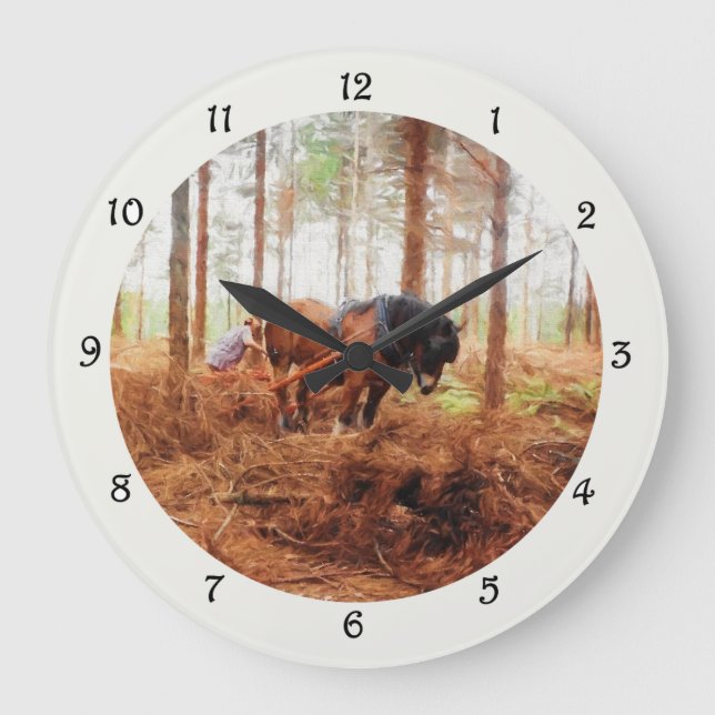Relógio Grande Giant Gentil - Rascunho dos Registros de Cavalo na (Frente)