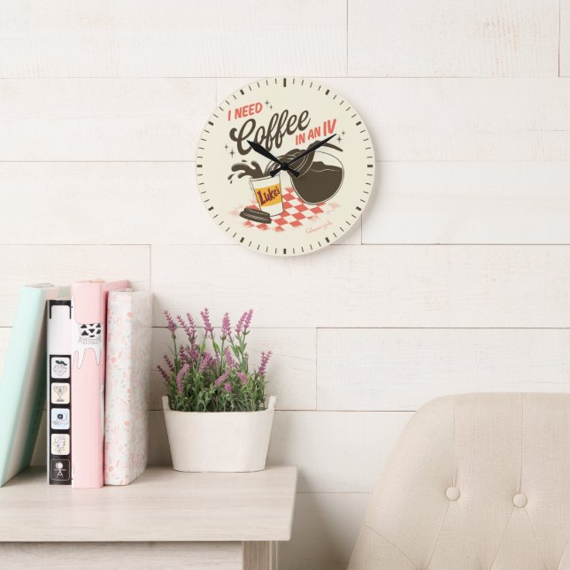 Relógio Grande Gilmore Girls Luke’s Coffee IV Quote (Sala de leitura)