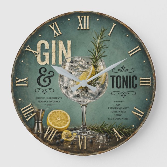 Relógio Grande Gin & Tonic (Frente)