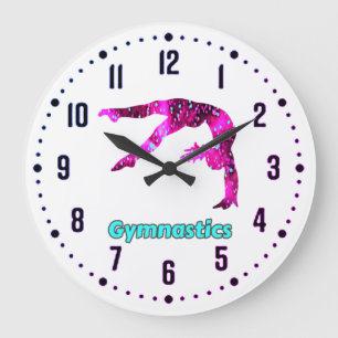 Relógio Grande Ginástica Garotas Rosa/Turquesa Handspring