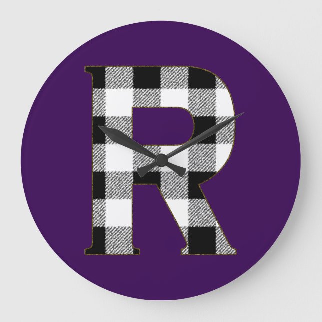 Relógio Grande Gingham Check R (Frente)