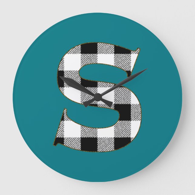 Relógio Grande Gingham Check S (Frente)