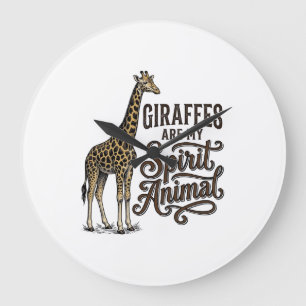 Relógio Grande Girafas São Meu Animal Espiritual Camisa Vintage D