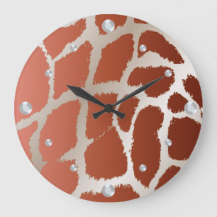 Relógio Grande Giraffe Skin Wall Clock