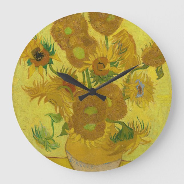 Relógio Grande Girassóis - Vincent van Gogh (Frente)