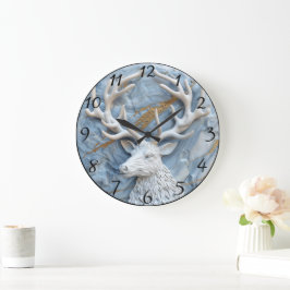 Relógio Grande Glittering Reindeer Charm de Natal