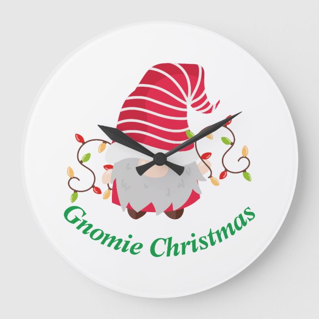 Relógio Grande Gnomie Natal (Frente)
