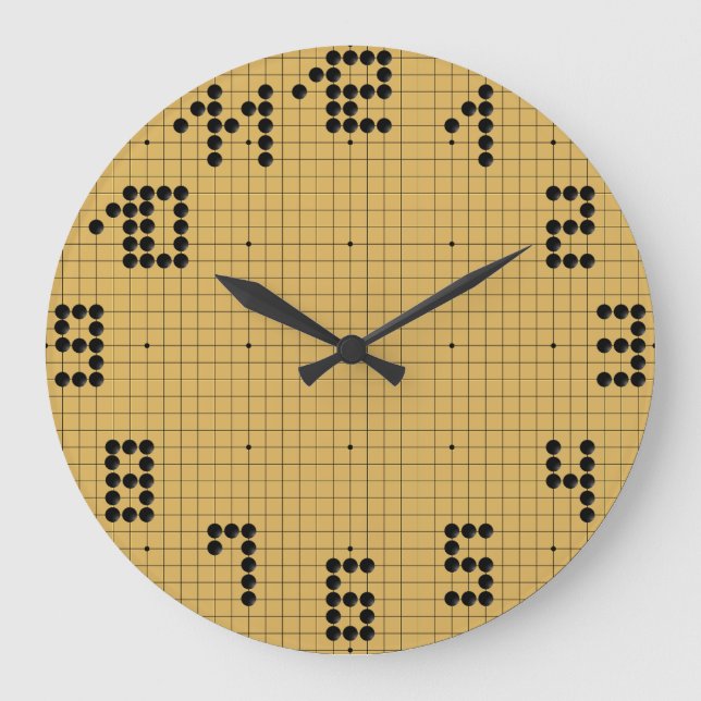 Relógio Grande Goban Clock - Black Stones - 1-12 (Frente)