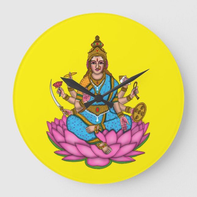 Relógio Grande Goddess Lakshmi Wall Clock (Frente)