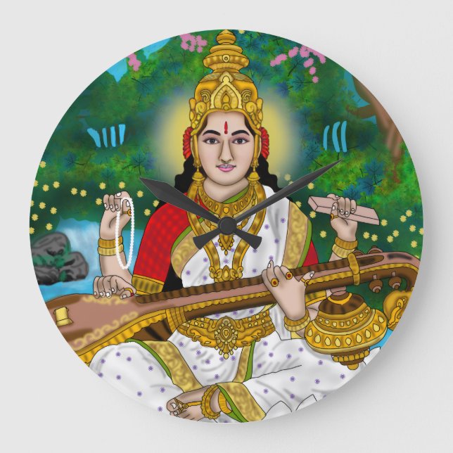 Relógio Grande Goddess Saraswati Clock (Frente)