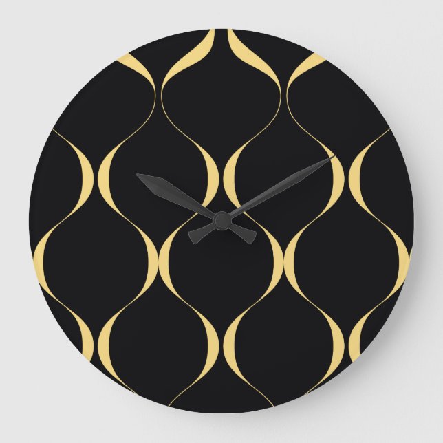 Relógio Grande Gold, simple, modern, luxurious wavy graphic (Frente)