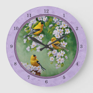 Relógio Grande Goldfinch Trio & Apple Blossomo Roxo