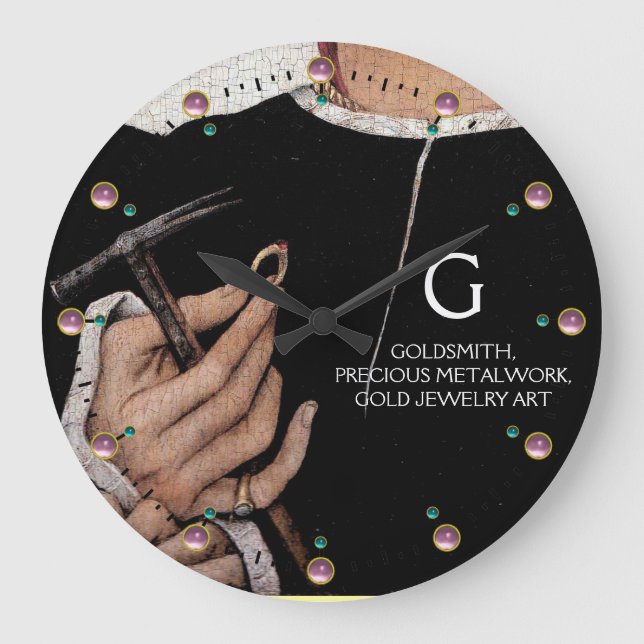 RELÓGIO GRANDE GOLDSMITH,METALWORKER DE PRECIOSO,ARTE JOIA DOURAD (Frente)