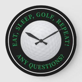 Relógio Grande Golf Ball Sports Golfing Cote Verde Negra Moderno