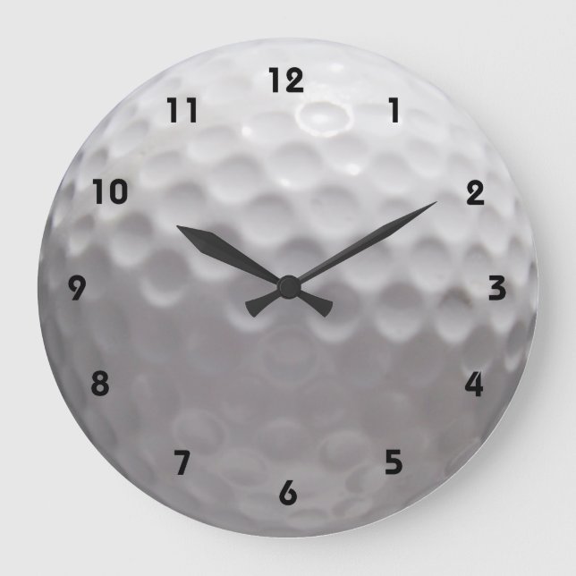 Relógio Grande Golf Ball Wall Clock com números (Frente)