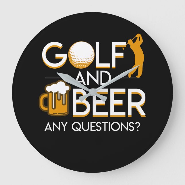 Relógio Grande Golf Beer Any Question Golf Beer Saying (Frente)