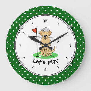 Relógio Grande Golf Yellow Labrador Retriever (yel 3) Cachorro -