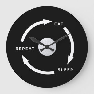 Relógio Grande Golfe Golfe Comer Dormir Repetir Ditado de Fã de E