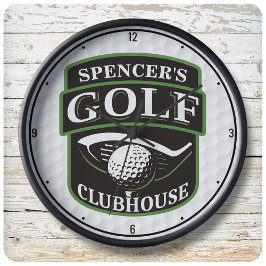 Relógio Grande Golfer Pro Golf Player Club Clubhouse Personalized