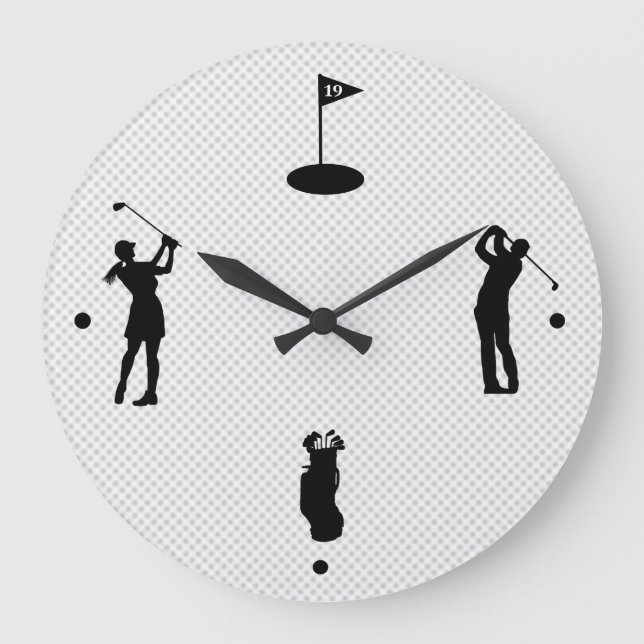 Relógio Grande Golfers Silhouettes Wall lock (Frente)
