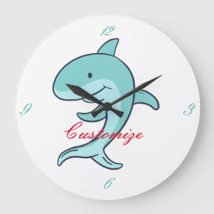 Relógio Grande Golfinhos azuis que pulam Thunder_Cove
