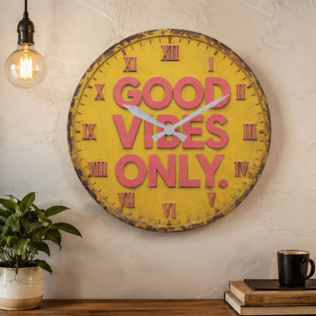 Relógio Grande Good Vibes Only (Criador carregado)