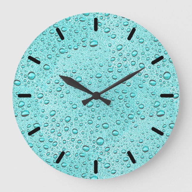 Relógio Grande Gotas aquamarinas (Frente)