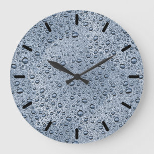 Relógio Grande Gotas de água cinzentas do Gunmetal