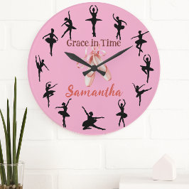 Relógio Grande Graça no Tempo - Bailarina de Ballet Personalizada