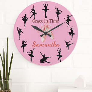 Relógio Grande Graça no Tempo - Bailarina de Ballet Personalizada