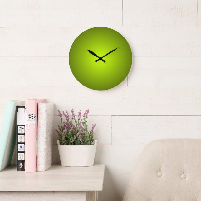 Relógio Grande Gradiente de Tons Verdes Minimalista (Sala de leitura)
