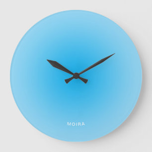 Relógio Grande Gradiente Radial Azul Bebê Azure