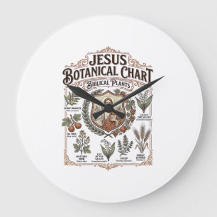Relógio Grande Gráfico Botânico de Jesus Plantas Bíblicas Jesus B