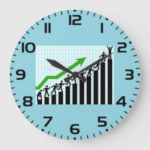 Relógio Grande Gráfico de Barras de Progresso de Sucesso de Cresc
