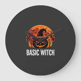 Relógio Grande Gráficos Básicos de Halloween Feiticeira Abóbora L